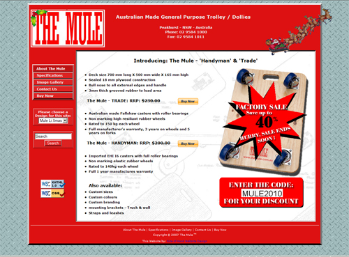 Image of the Website of: The Mule